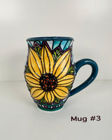 Stained Glass Style Sunflower Mugs- Multiple Options Availble | Once & Future Things