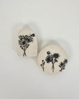 White Ceramic Magnets with Floral Artwork | Katie Brown