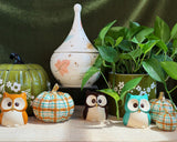 Cozy Fall Ceramic Owls featuring 22k Gold