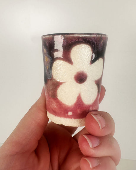 Blueish Black and Pink Floral Mini Tumblers/Shot Glasses | Jessica Walker