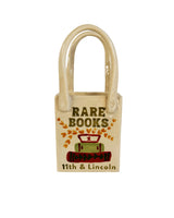 Book Shop Tote Bag Vase Featuring Handpainted Artwork