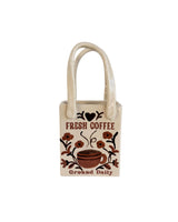 Coffee Shop Tote Bag Vase Featuring Handpainted Artwork