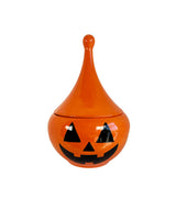 Jack-O'-Lantern Teardrop Jar in Tiki Orange
