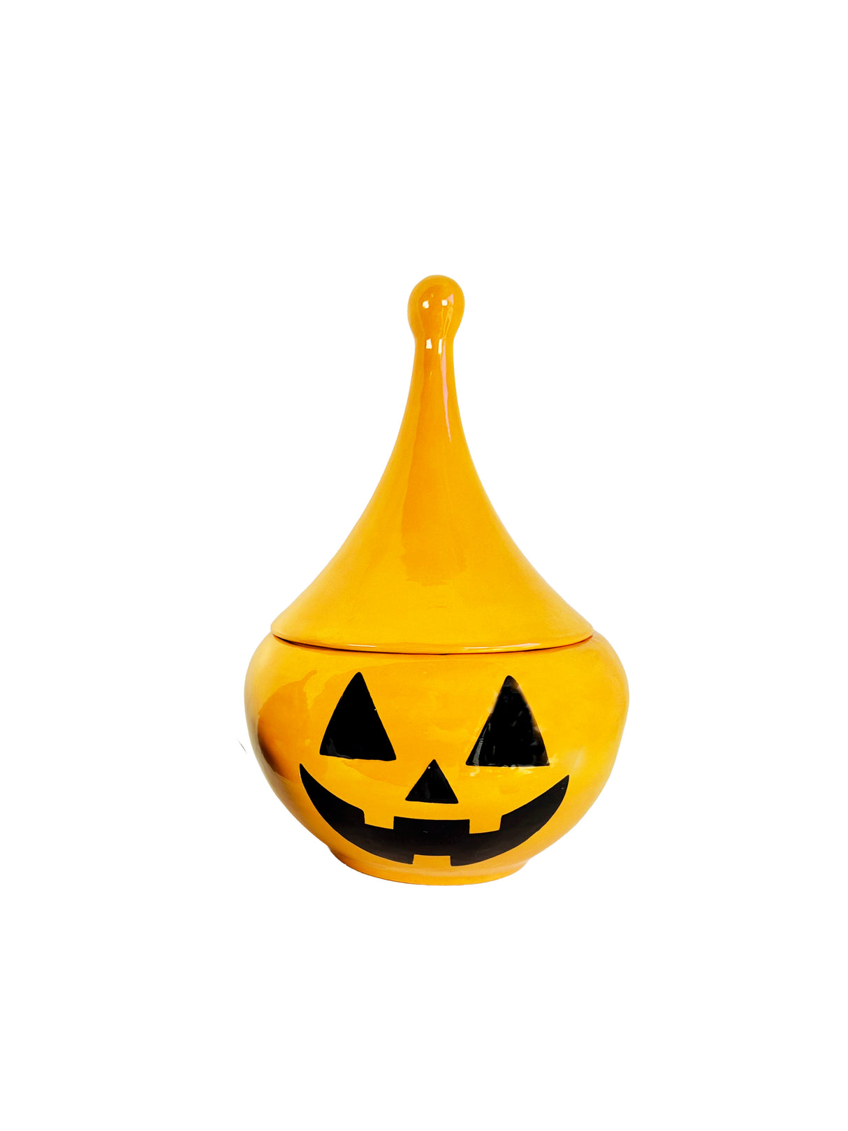 Jack-O'-Lantern Teardrop Jar in Dandy Yellow