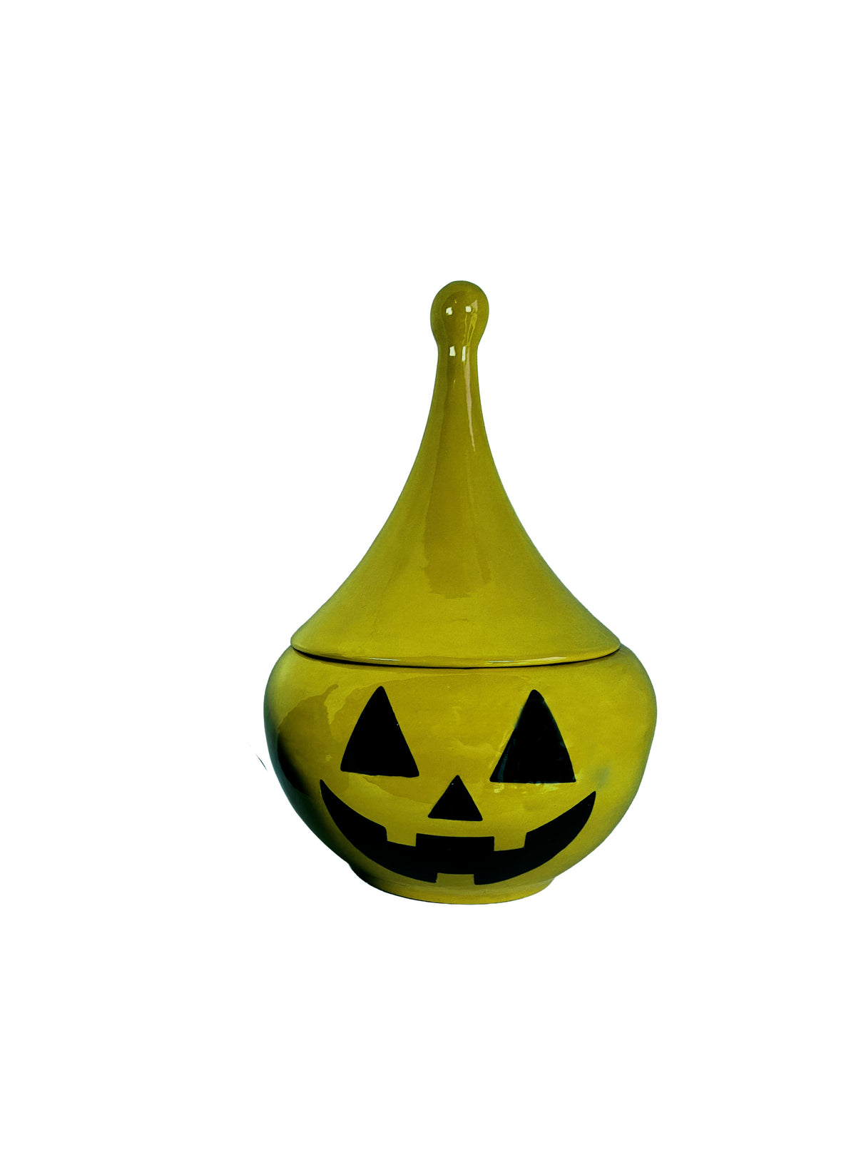 Jack-O'-Lantern Teardrop Jar in Martini Green