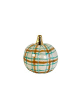 Sand & Jade Plaid Pumpkins with 22k Gold Accents