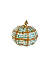 Sand & Jade Plaid Pumpkins with 22k Gold Accents