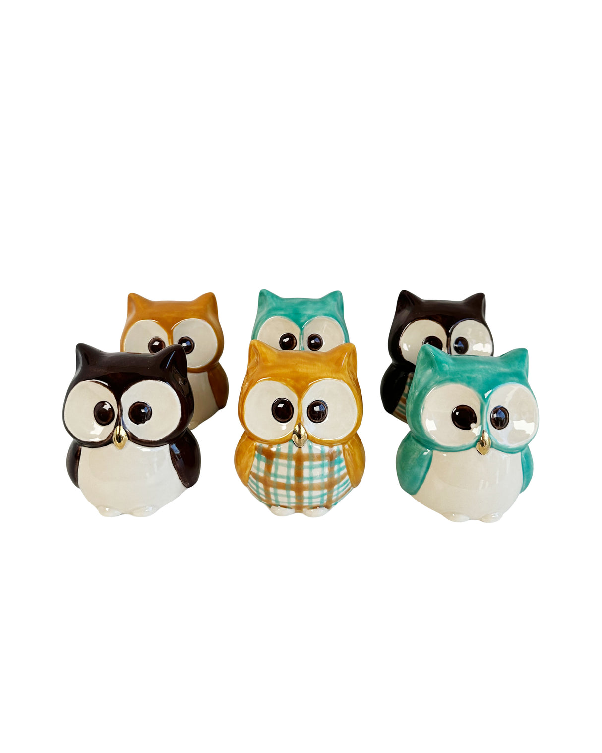 Cozy Fall Ceramic Owls featuring 22k Gold