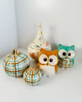 Sand & Jade Plaid Pumpkins with 22k Gold Accents