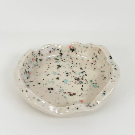Textured Edge White Speckled Dish | Katie Brown