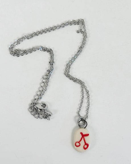 Red Double Cherry Ceramic Charm Necklace | Terra Clay Co.