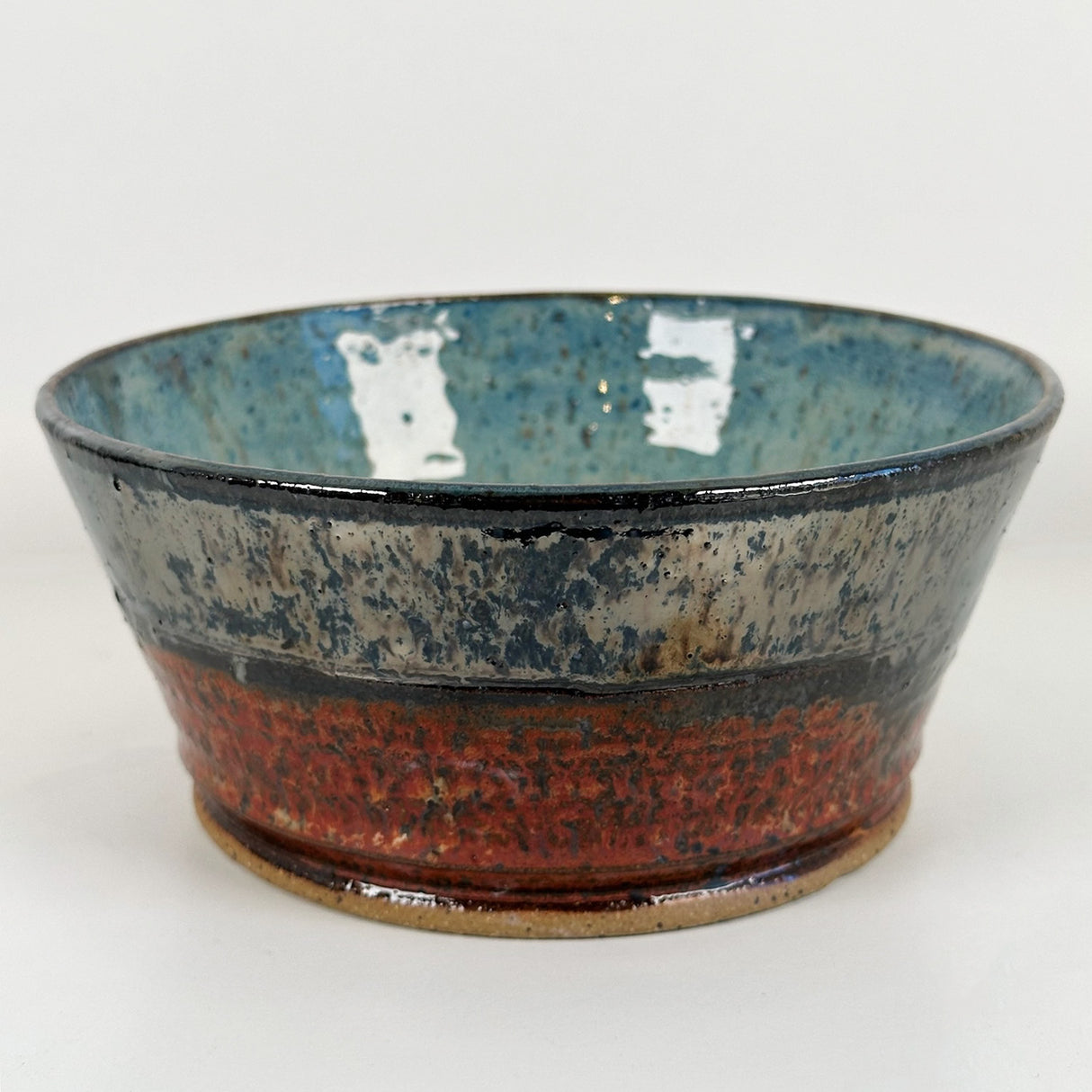 Blue & Rust Red Stoneware Bowl | Bunnyfoot Pottery