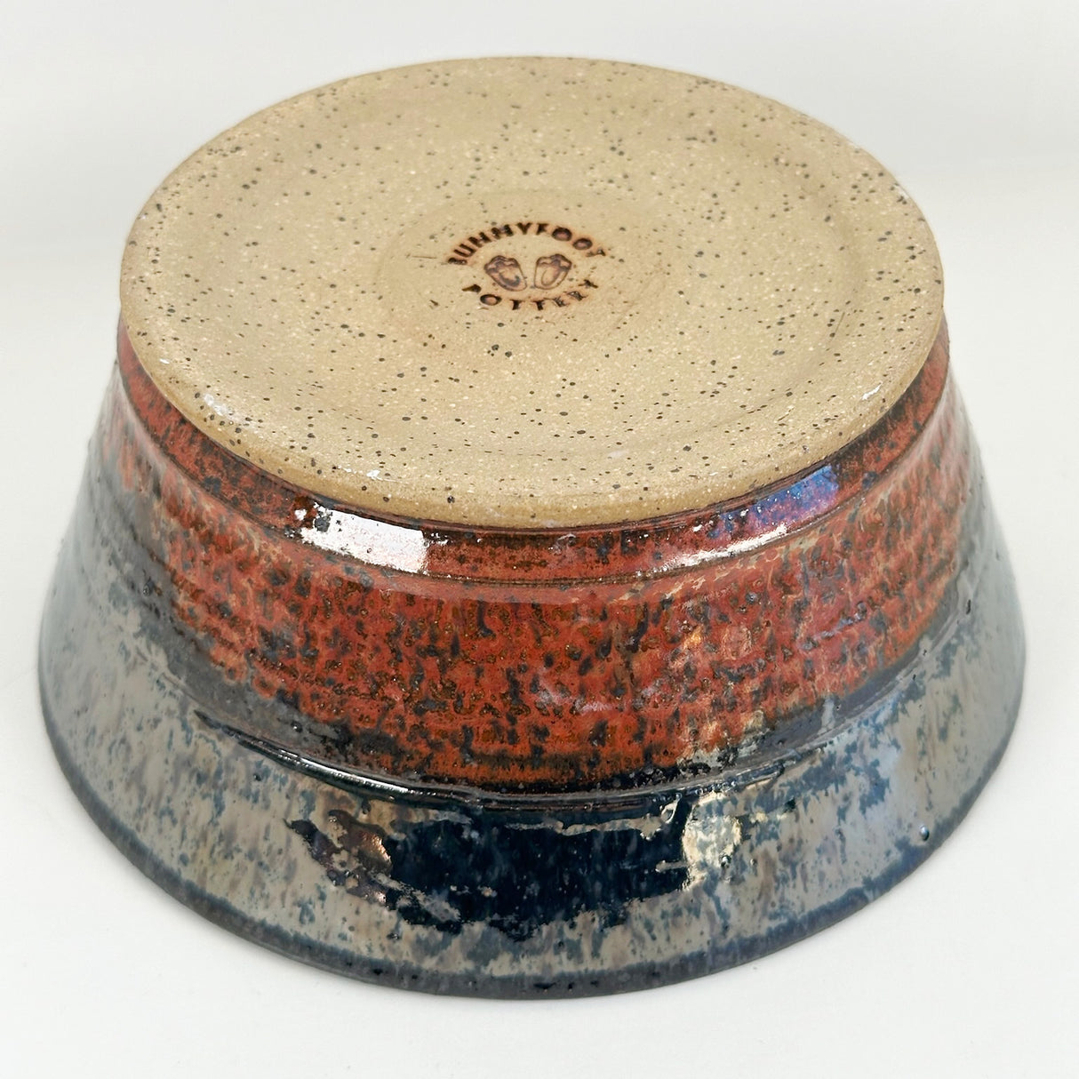 Blue & Rust Red Stoneware Bowl | Bunnyfoot Pottery