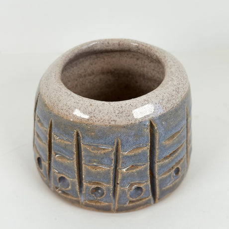 Carved Periwinkle Blue Bud Vase | Bunnyfoot Pottery