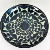 Green & Black Geometric Shallow Plate | Cindy Walker Davidson