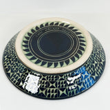 Green & Black Geometric Shallow Plate | Cindy Walker Davidson