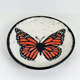 Small Hand Carved Monarch Shallow Plate | Cindy Walker Davidson