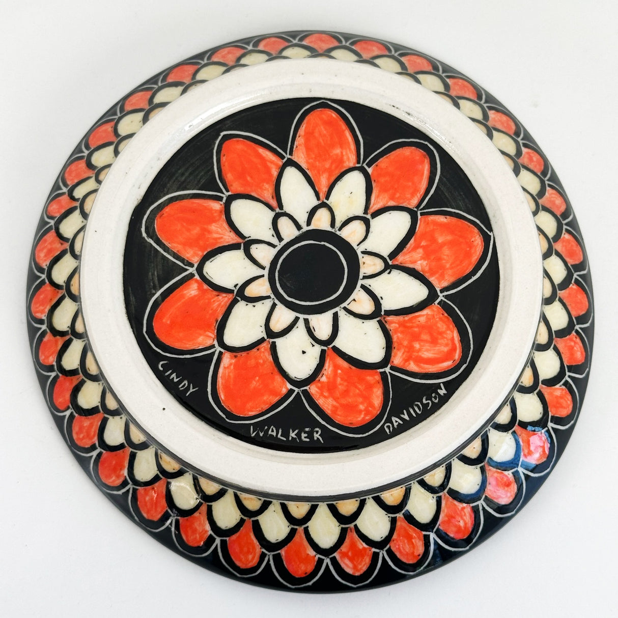 Small Hand Carved Monarch Shallow Plate | Cindy Walker Davidson