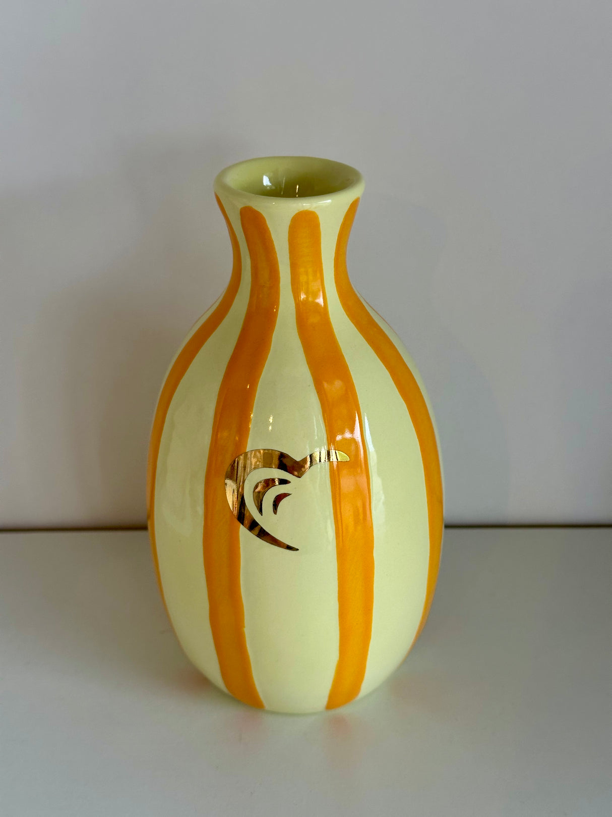 Hearts for Hearing Striped Bud Vase