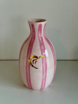 Hearts for Hearing Striped Bud Vase