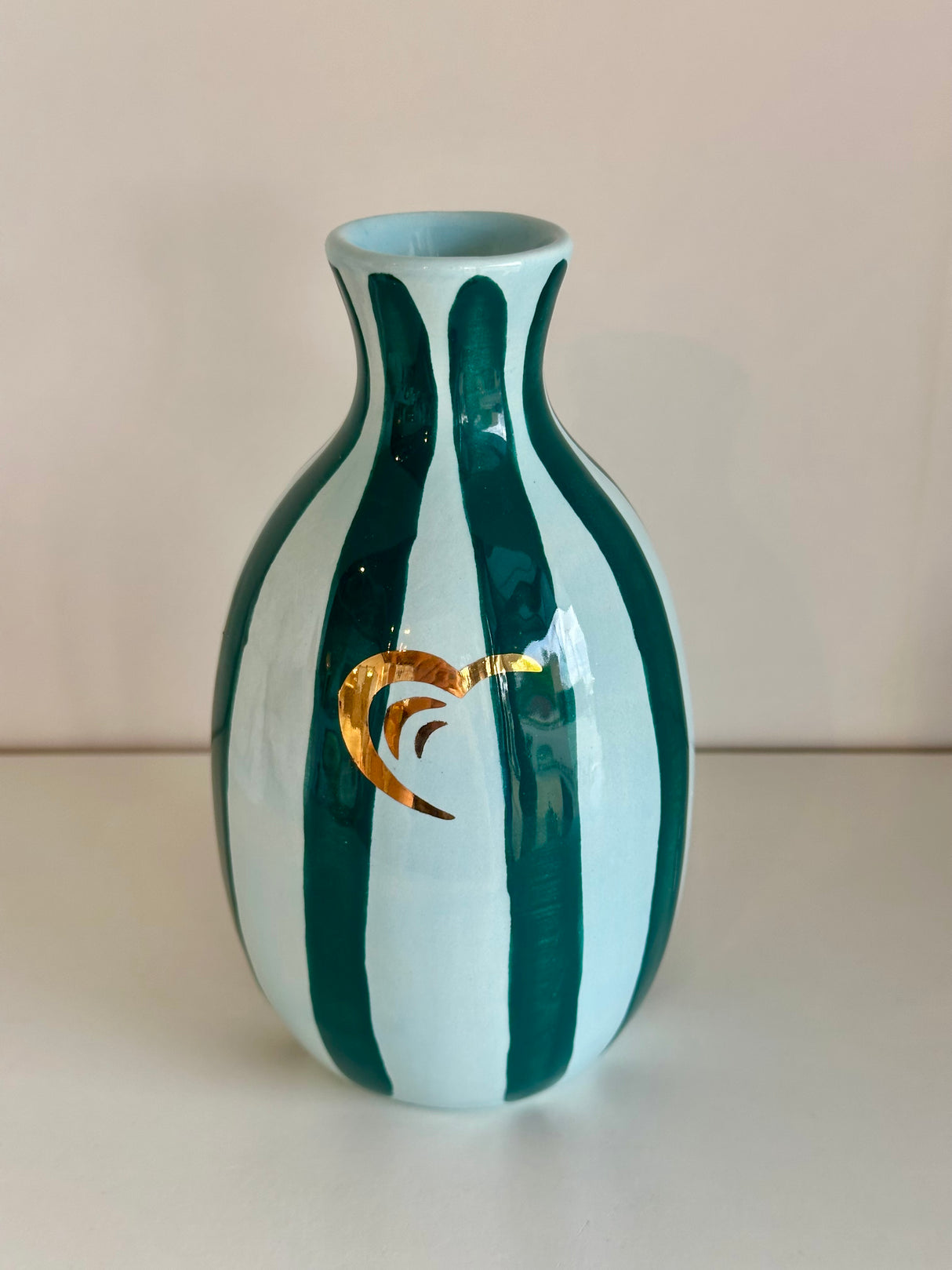 Hearts for Hearing Striped Bud Vase