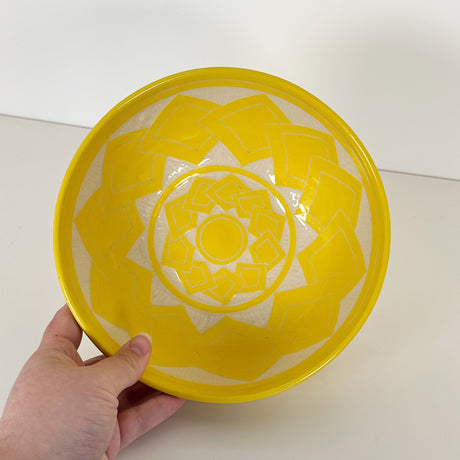 Lemon Yellow Carved Bowl | Cindy Walker Davidson