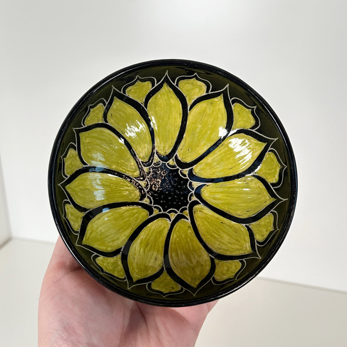 Small Sunflower Butterfly Carved Bowl | Cindy Walker Davidson