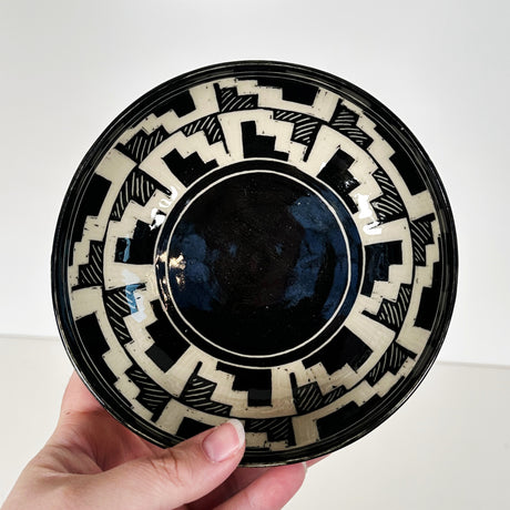 Black Basketweave Carved Bowl | Cindy Walker Davidson