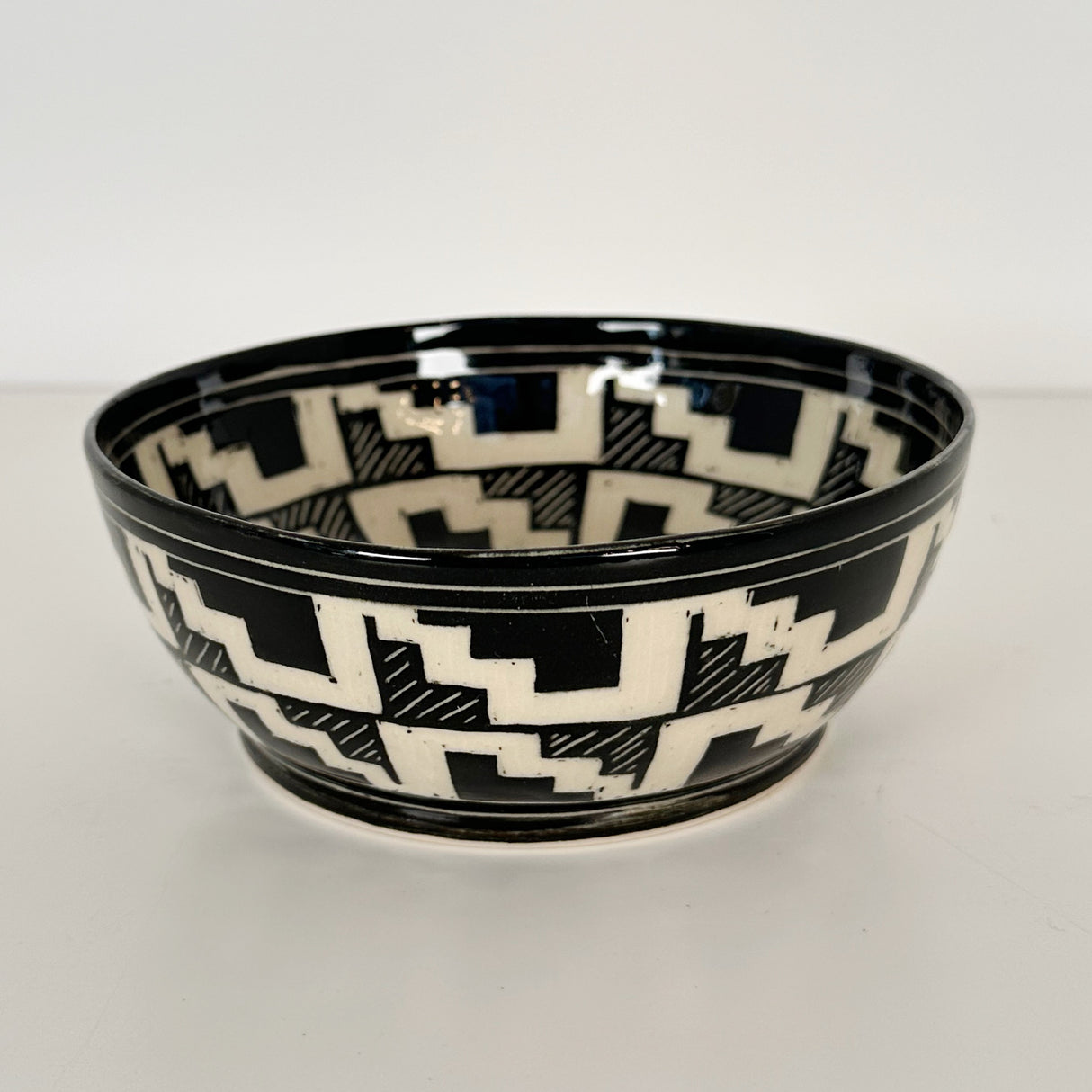 Black Basketweave Carved Bowl | Cindy Walker Davidson