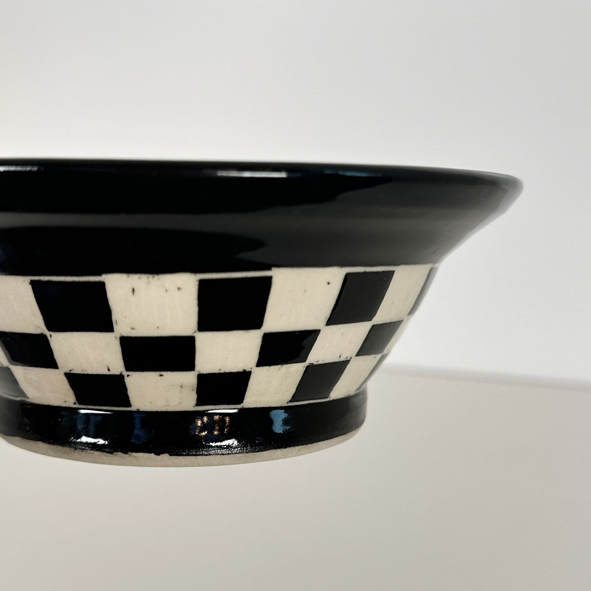 Red & Black Checkered Carved Bowl | Cindy Walker Davidson