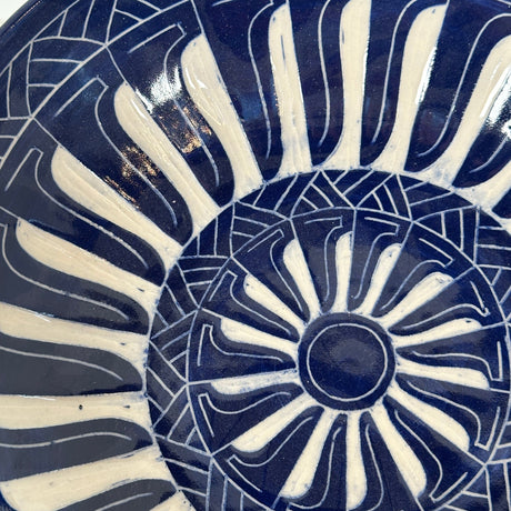 Rich Cobalt Blue Carved Bowl | Cindy Walker Davidson