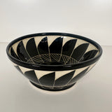 Black Bowl with Carved Fan Pattern | Cindy Walker Davidson