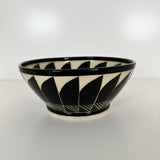Black Bowl with Carved Fan Pattern | Cindy Walker Davidson