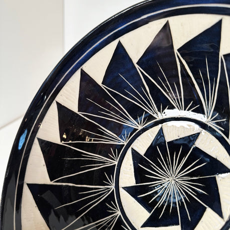 Dark Blue Carved Bowl | Cindy Walker Davidson