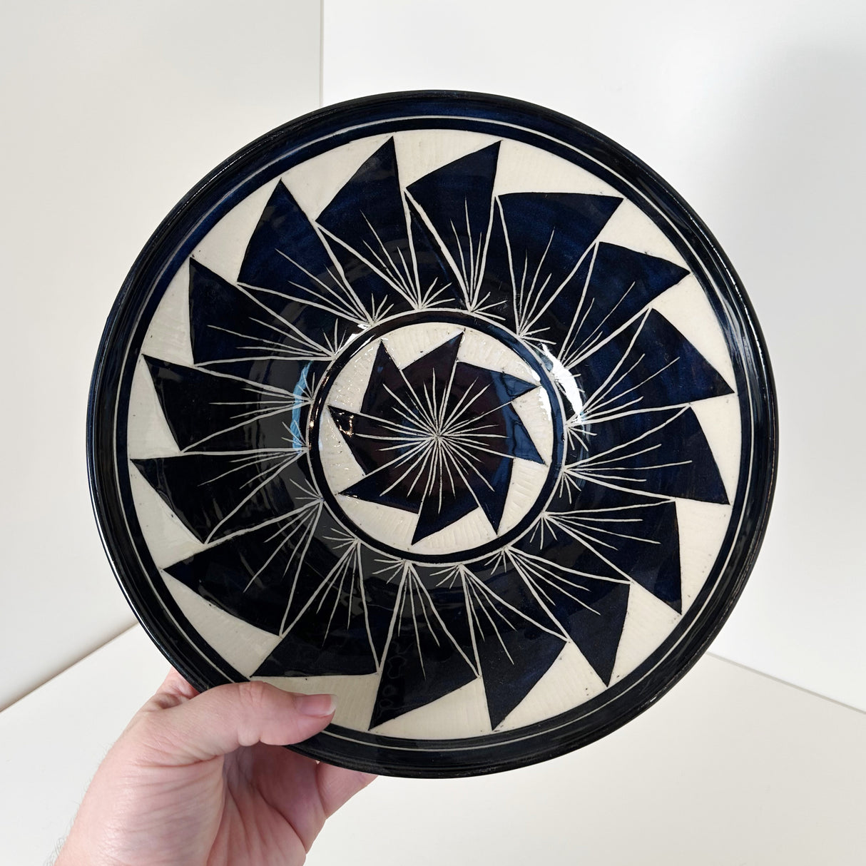 Dark Blue Carved Bowl | Cindy Walker Davidson