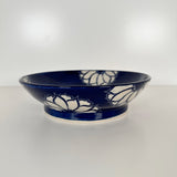 Cobalt Blue Floral Pattern Carved Bowl | Cindy Walker Davidson