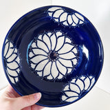 Deep Cobalt Blue Floral Pattern Carved Bowl | Cindy Walker Davidson