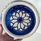 Deep Cobalt Blue Floral Pattern Carved Bowl | Cindy Walker Davidson
