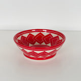 Small Red Tumbled Square Carved Bowl | Cindy Walker Davidson