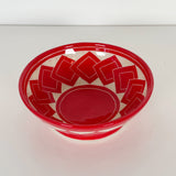 Small Red Tumbled Square Carved Bowl | Cindy Walker Davidson