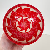 Small Red Fan Blade Carved Bowl | Cindy Walker Davidson