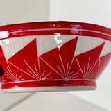 Small Red Fan Blade Carved Bowl | Cindy Walker Davidson