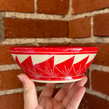 Small Red Fan Blade Carved Bowl | Cindy Walker Davidson