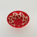 Small Red Stair Step Carved Bowl | Cindy Walker Davidson