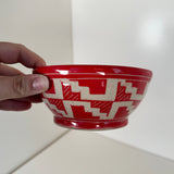 Small Red Stair Step Carved Bowl | Cindy Walker Davidson