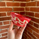 Small Red Stair Step Carved Bowl | Cindy Walker Davidson