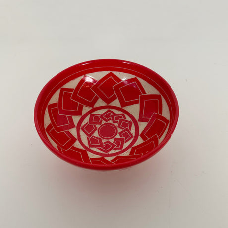 Red Tumbling Square Carved Bowl | Cindy Walker Davidson