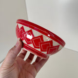 Red Tumbling Square Carved Bowl | Cindy Walker Davidson