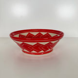 Flared Red Tumbling Square Carved Bowl | Cindy Walker Davidson