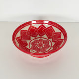 Flared Red Tumbling Square Carved Bowl | Cindy Walker Davidson